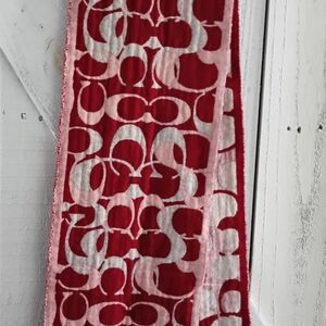 Coach Red and White Scarf